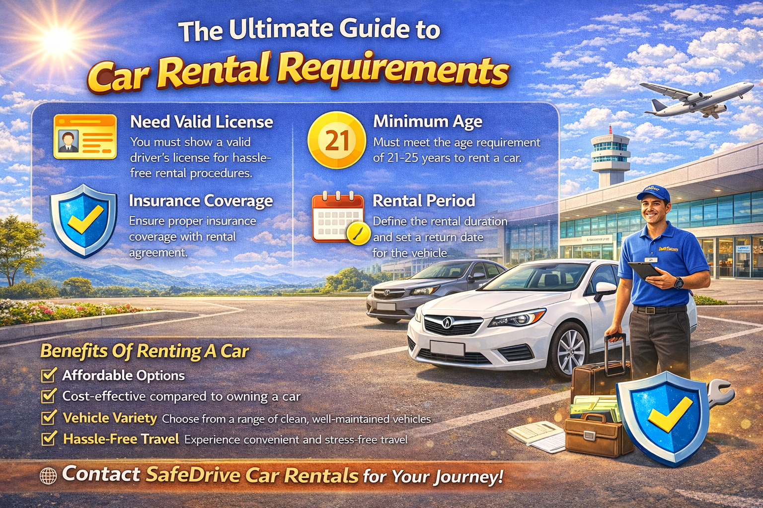 A person handing over car keys during a rental transaction at Safe Drive Car Rentals.